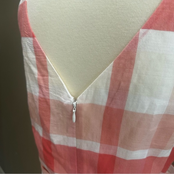Alex Marie Coral and White Checkered Midi Dress - Picture 11 of 12